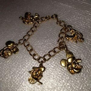 Disney Charm Gold Tone Bracelet
